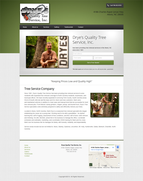 tree company web design